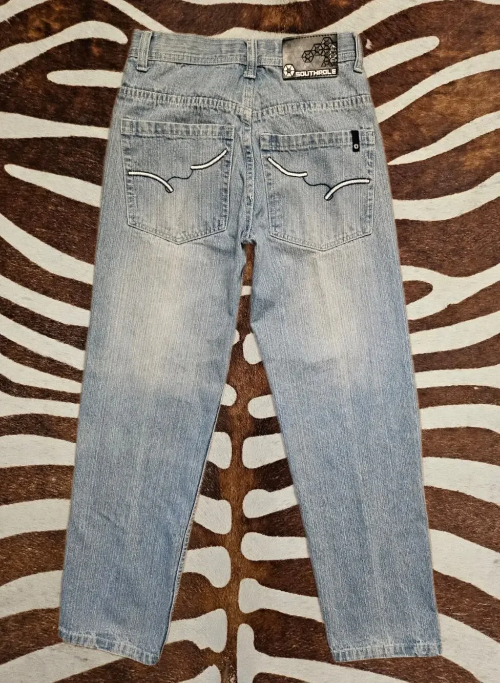 Vintage Y2K Southpole Men's Light Wash Jeans Size 30x30 Embroidered